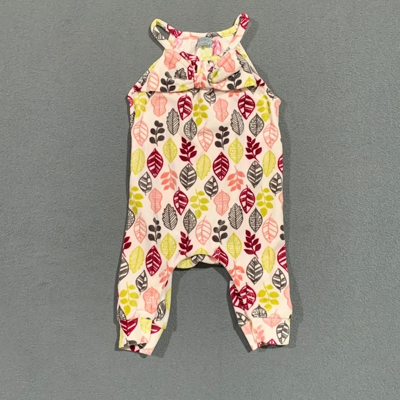 Minivile Other - Minivile Baby Girl Romper 12 Months Overalls Leaf Print One Piece Autumn Picture